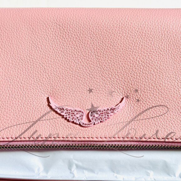 ZADIG & VOLTAIRE Logo Plaque Leather Shoulder Crossbody Bag In Rose NWT - Picture 4 of 9